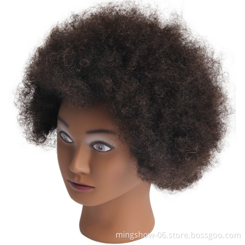 Human Hair Afro Hairdresser Training Head Manikin Cosmetology Mannequin head hair extension